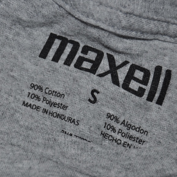 New MAXELL Men's Gray Cassette Tape T-Shirt [C6] - Picture 5 of 6
